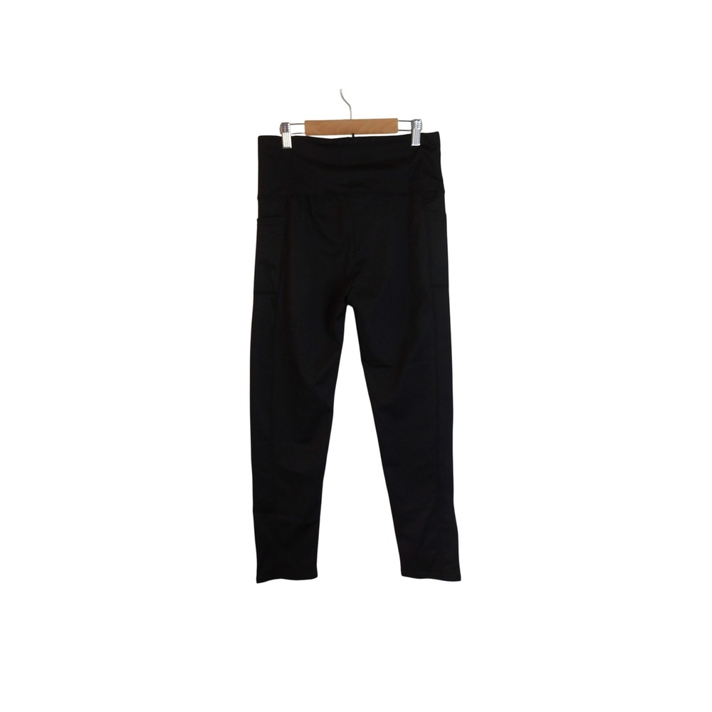 Black Leggings with Pockets High Waisted Athletic Yoga Pants Size‎ L/# 3554